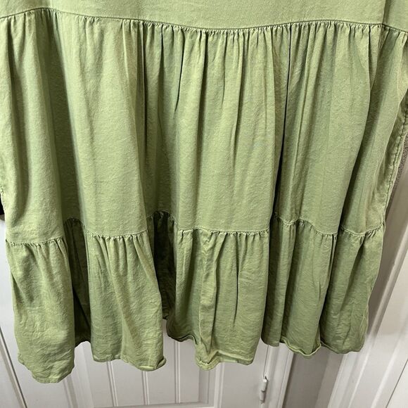 Lauren Conrad Green Sleeveless Button Tiered Dress Lined Womens Size XL Boho - Picture 10 of 11